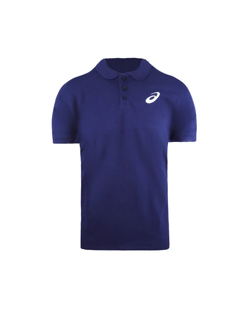 Asics Club Logo Herren Polohemd Navy Marineblau