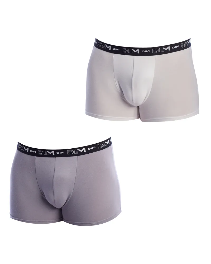 DIM 2er-Pack Stretch-Boxershorts aus Baumwolle D6596 für Herren Grau