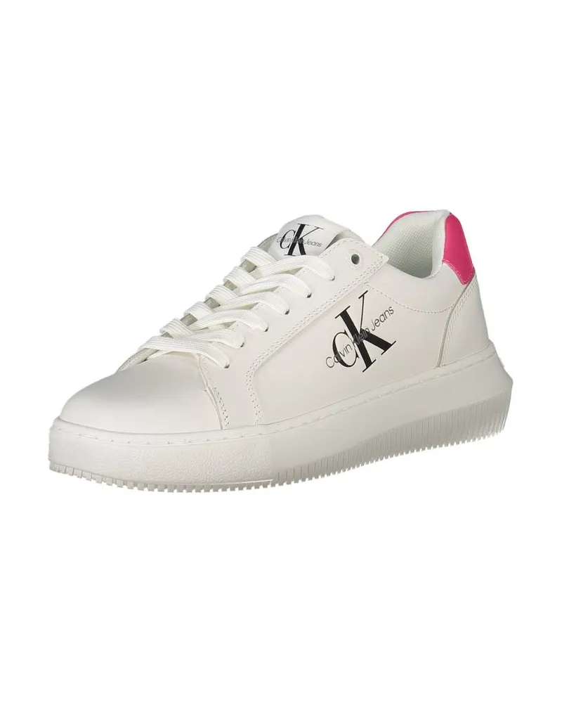 Calvin Klein Weiße Leder Damen Sneaker Weiß