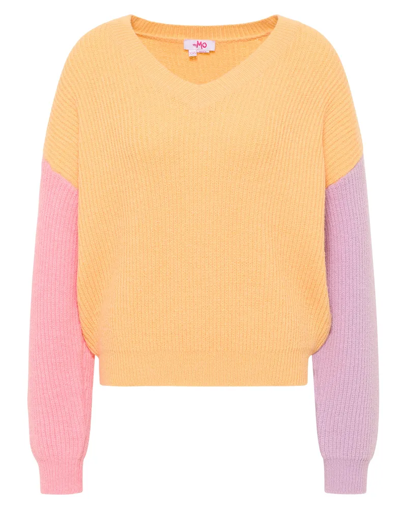 My Mo Strickpullover Damen Pastellfarben Orange