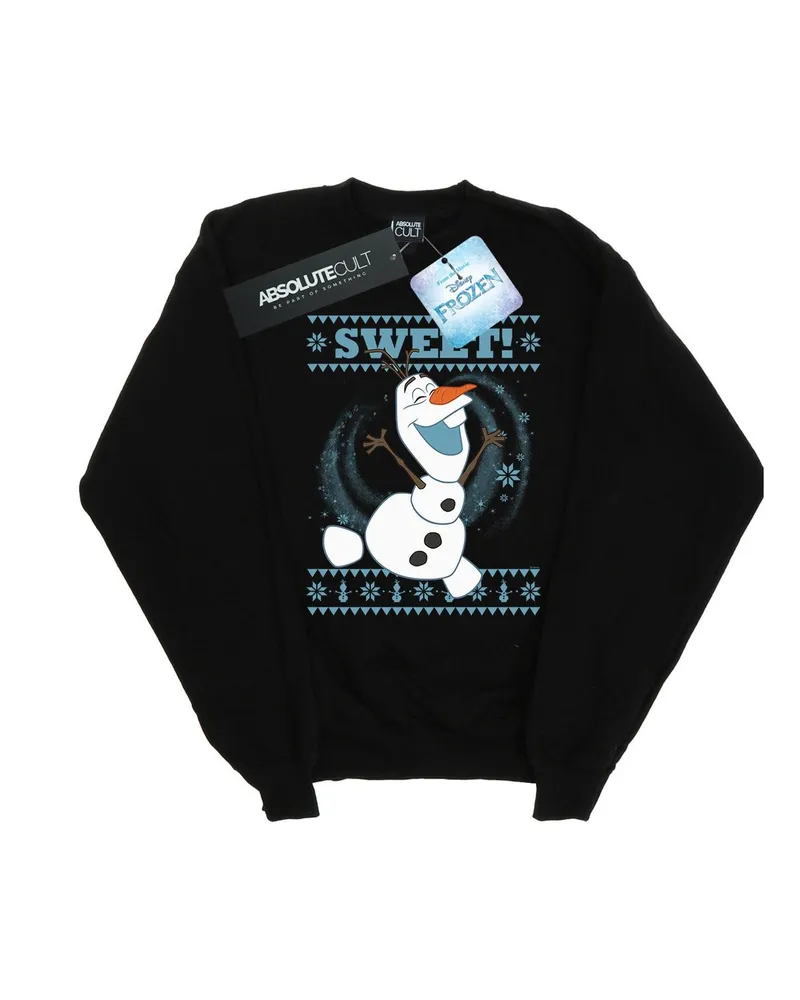 Disney Frozen Olaf Sweet Christmas" Sweatshirt für Damen (Schwarz Schwarz