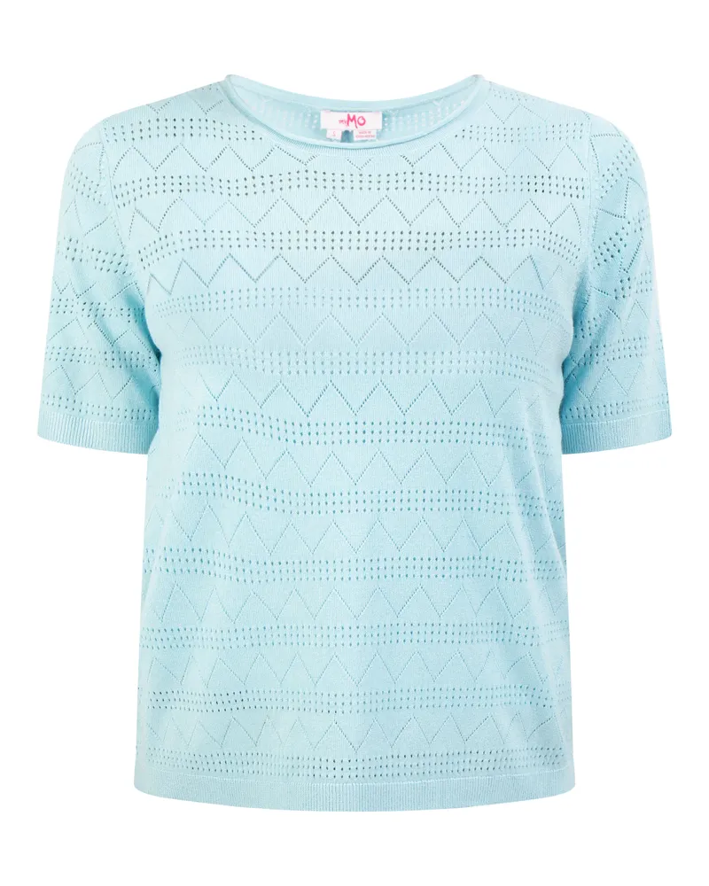 My Mo Strickpullover Damen hellblau Hellblau