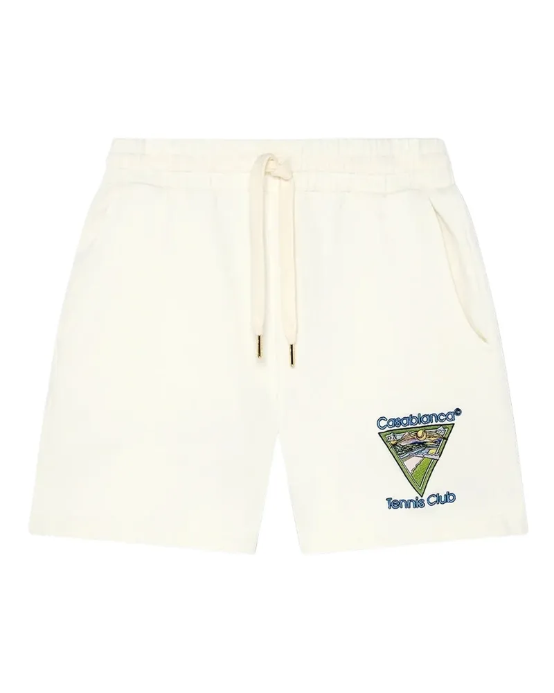 Casablanca Paris Bestickte Tennisclub-Shorts - Weiß Weiß