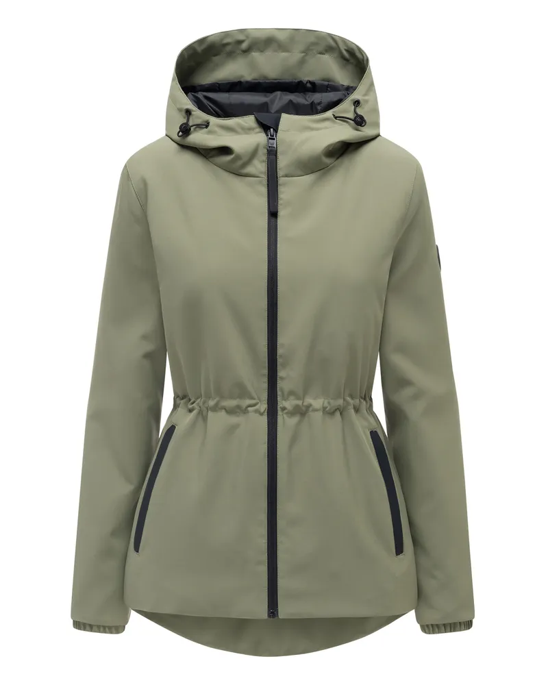 Marikoo Damen Übergangsjacke Katzilein mit Kapuze Grün