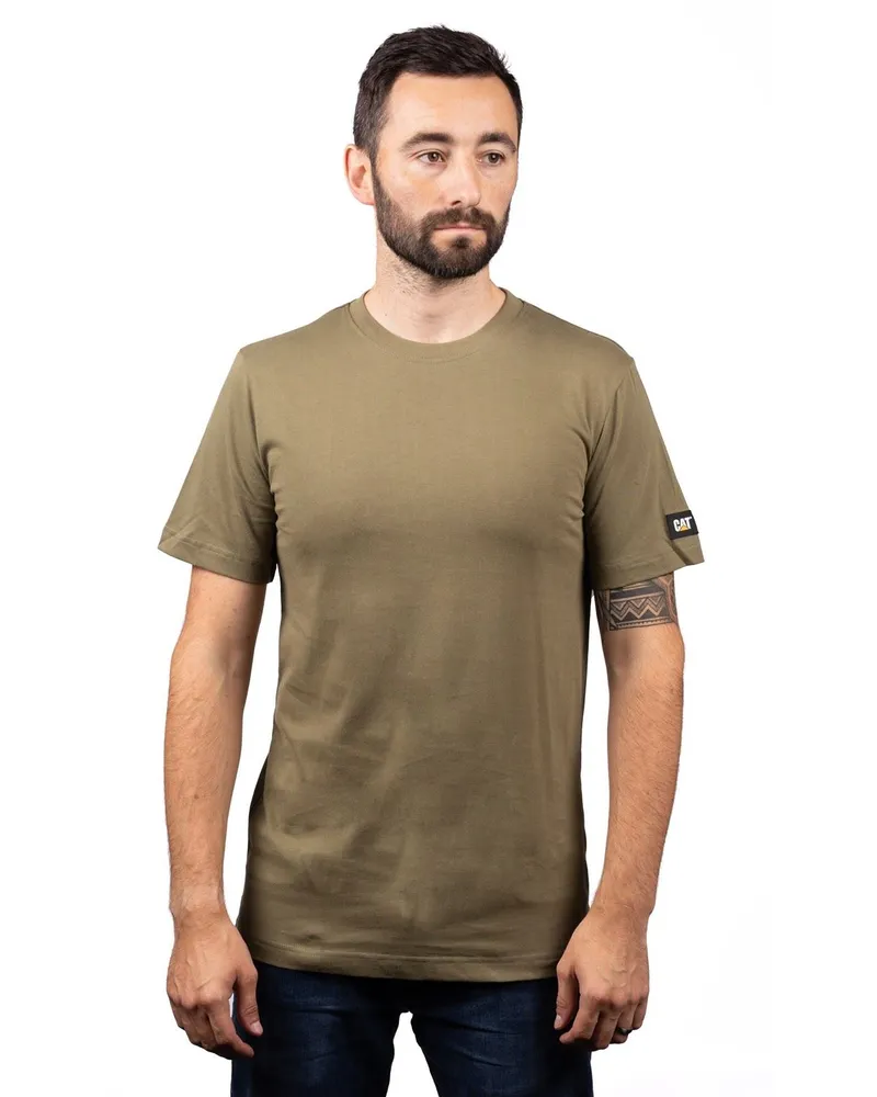 Caterpillar Footwear Essentials Kurzarm Baumwolle Herren Grün T-Shirts Grün