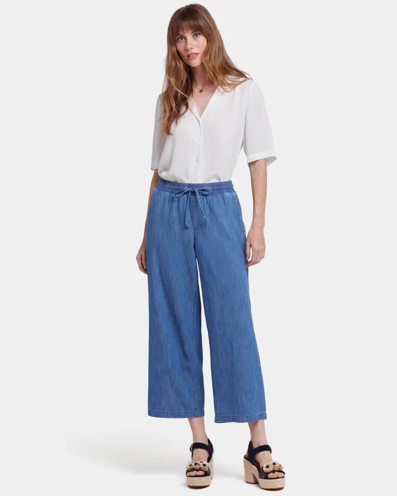 NYDJ not your daughter's Jeans  Jayne Pull-On Weite Bein Knöchelhosen Dunkelblau