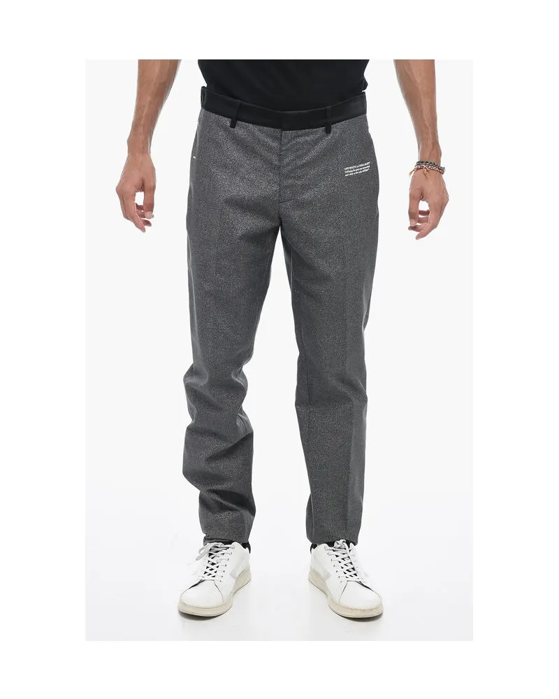 OFF-WHITE Glitzernde Schneiderhose mit Satindetails in Silber Silber