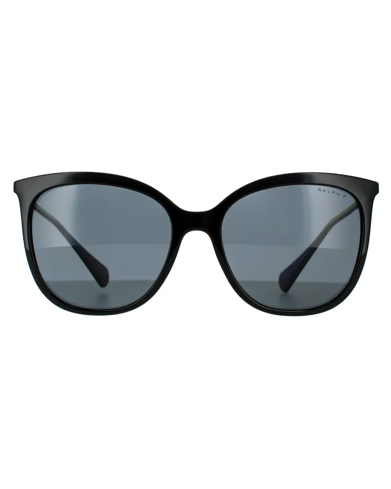 Ralph Lauren Ralph by  Butterfly Ladies Shiny Black Dark Grey Polarised Sunglasses Schwarz