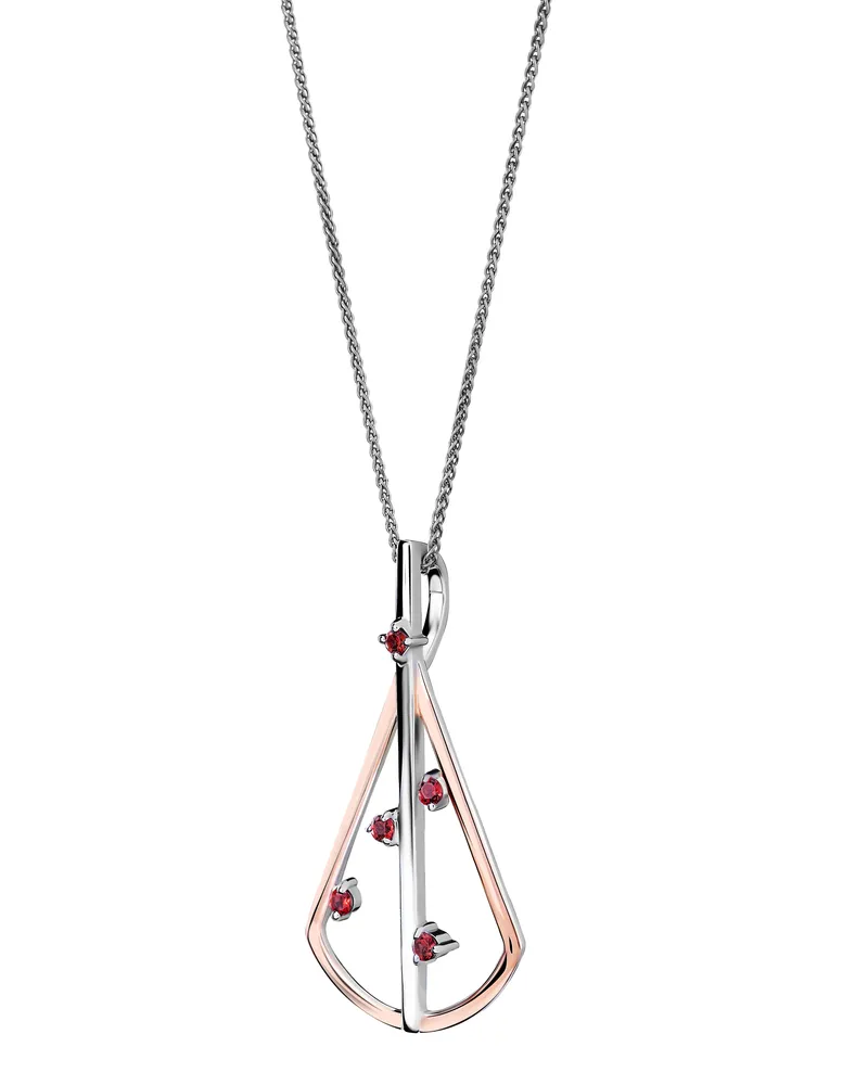 Orphelia Sacha' Damen-Kette mit Anhänger aus 925er Sterlingsilber, Silber/Rosé, ZH-7496 Silber