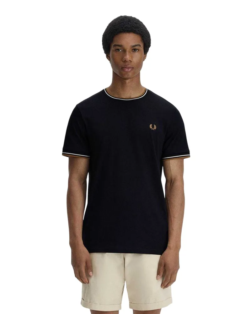 Fred Perry T-Shirt für Herren (Schwarz Schwarz