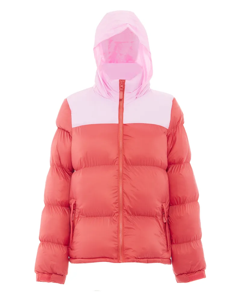 My Mo Wattierte Steppjacke Damen Sommerrot Süßes Pink Rot