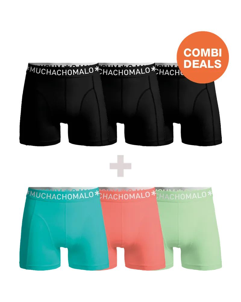 Muchachomalo Herren Boxershorts – 3+3 Stück – Herren Unterhosen Mehrfarbig
