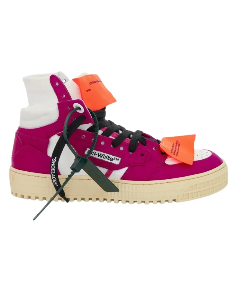 OFF-WHITE Off Court 3.0 High-Top-Ledersneaker in Fuchsia Weiß