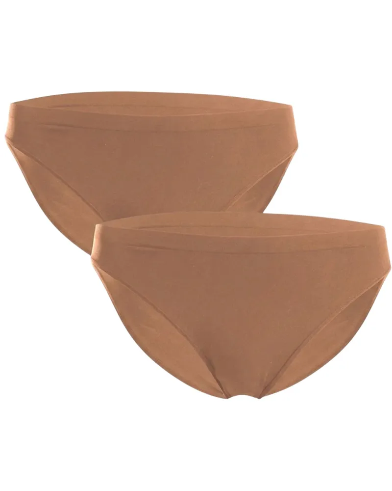 Wolford Individual" Bikinihöschen für Damen, Nahtlos (2er-Pack) (Macchiato Farbe Beige
