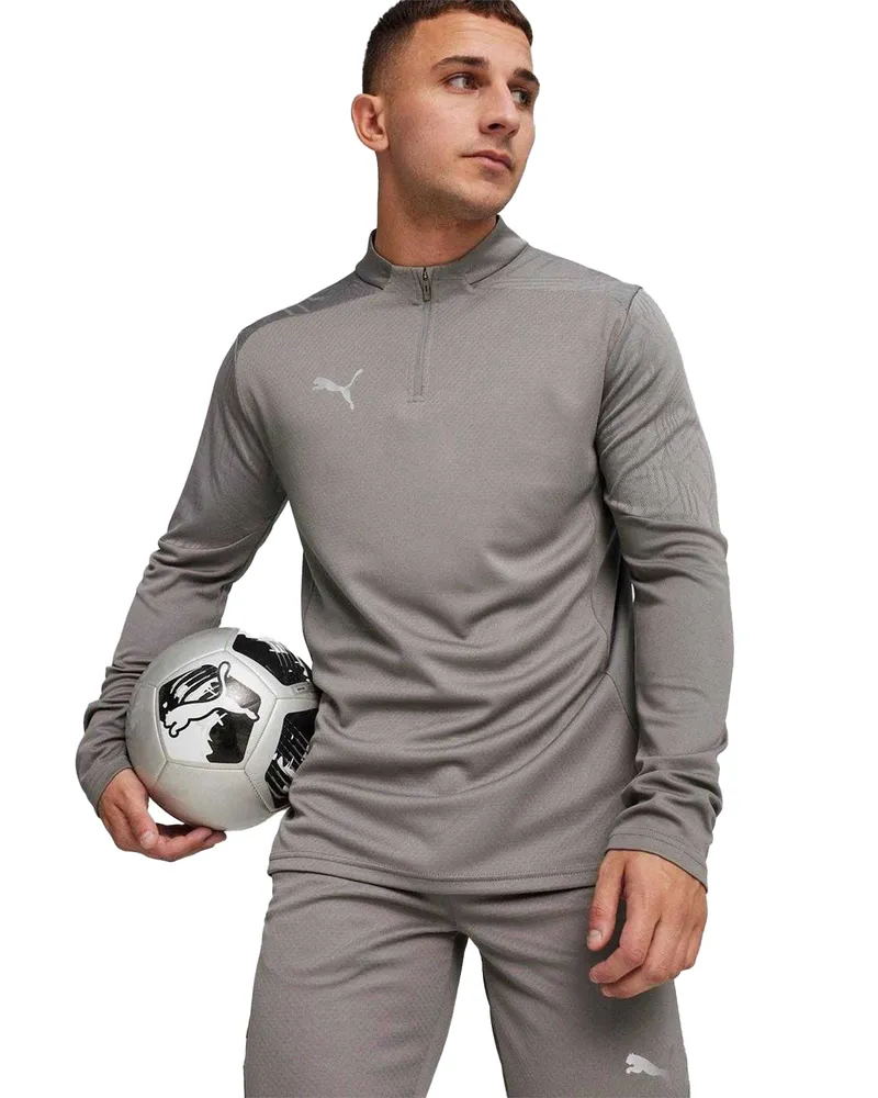 Puma TeamFinal" Trainingsjacke für Herren, mit kurzem Reißverschluss, Training (Grau Grau