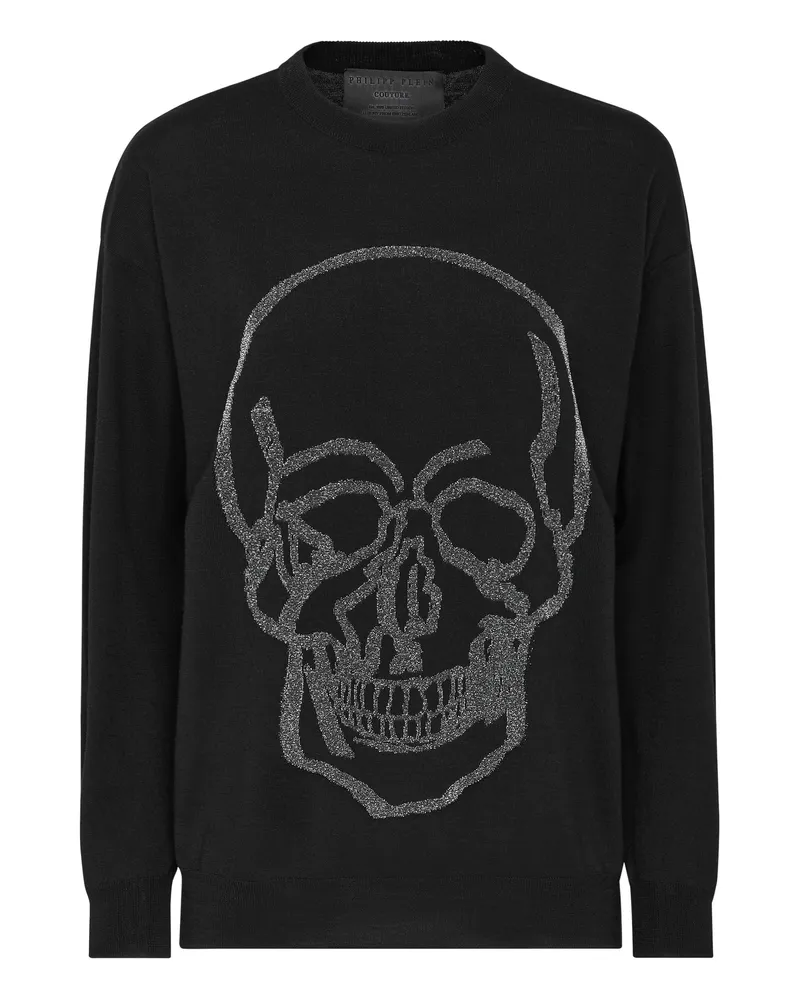 Philipp Plein Rundhalspullover Schwarz