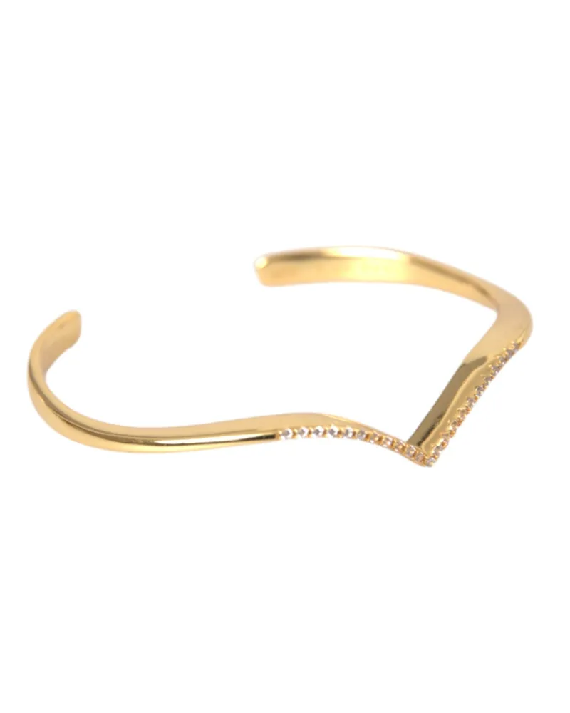 Nialaya Bogenflügel-Cuff Skyfall Gold CZ 925 Armband Silber