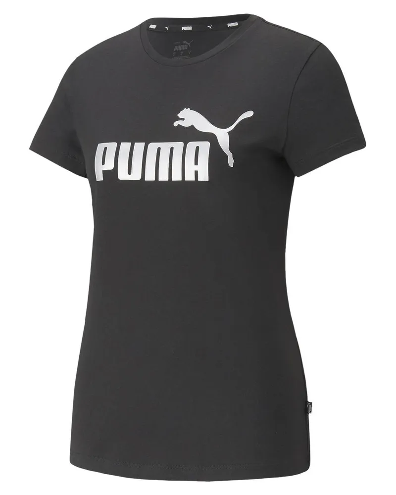 Puma Ess Metallic Logo Tee T-Shirt Schwarz