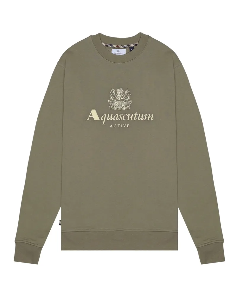 Aquascutum Active Big Logo Crewneck Army Green Grün