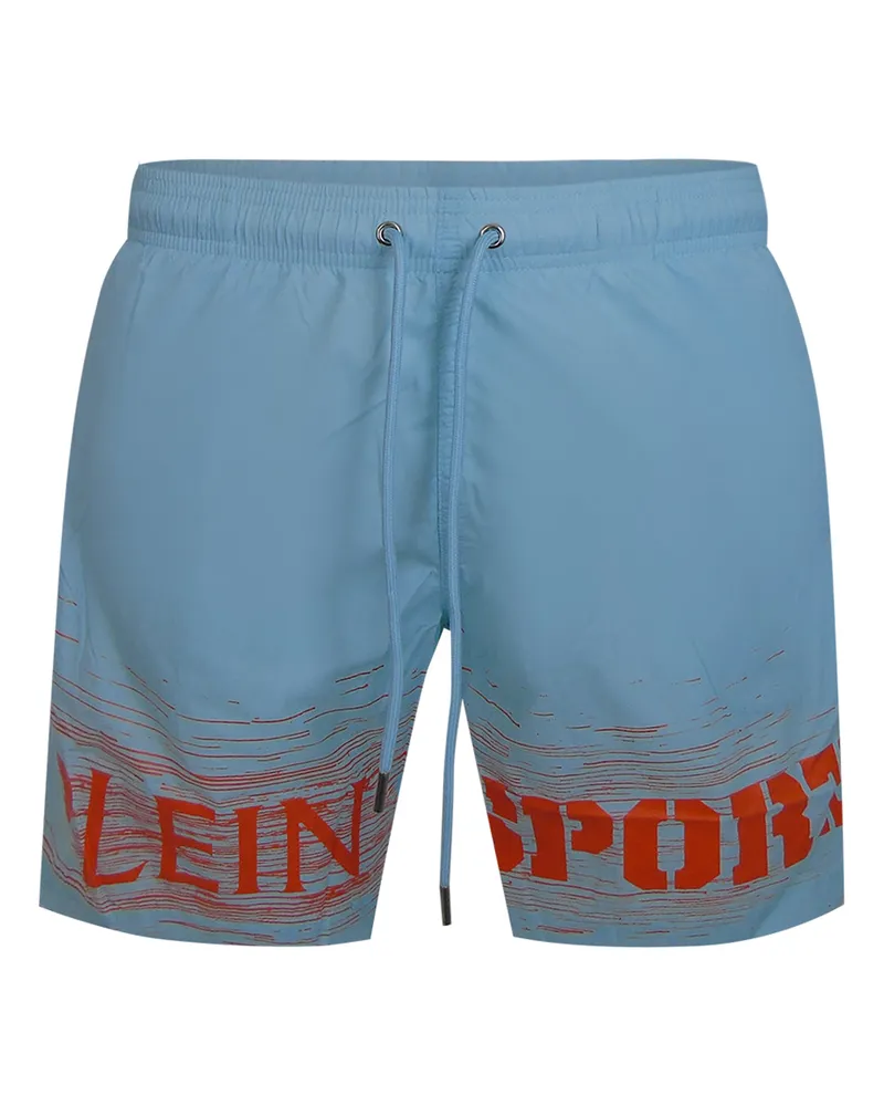 Philipp Plein Shade Logo Boardshorts Badehose - Hellblau Hellblau