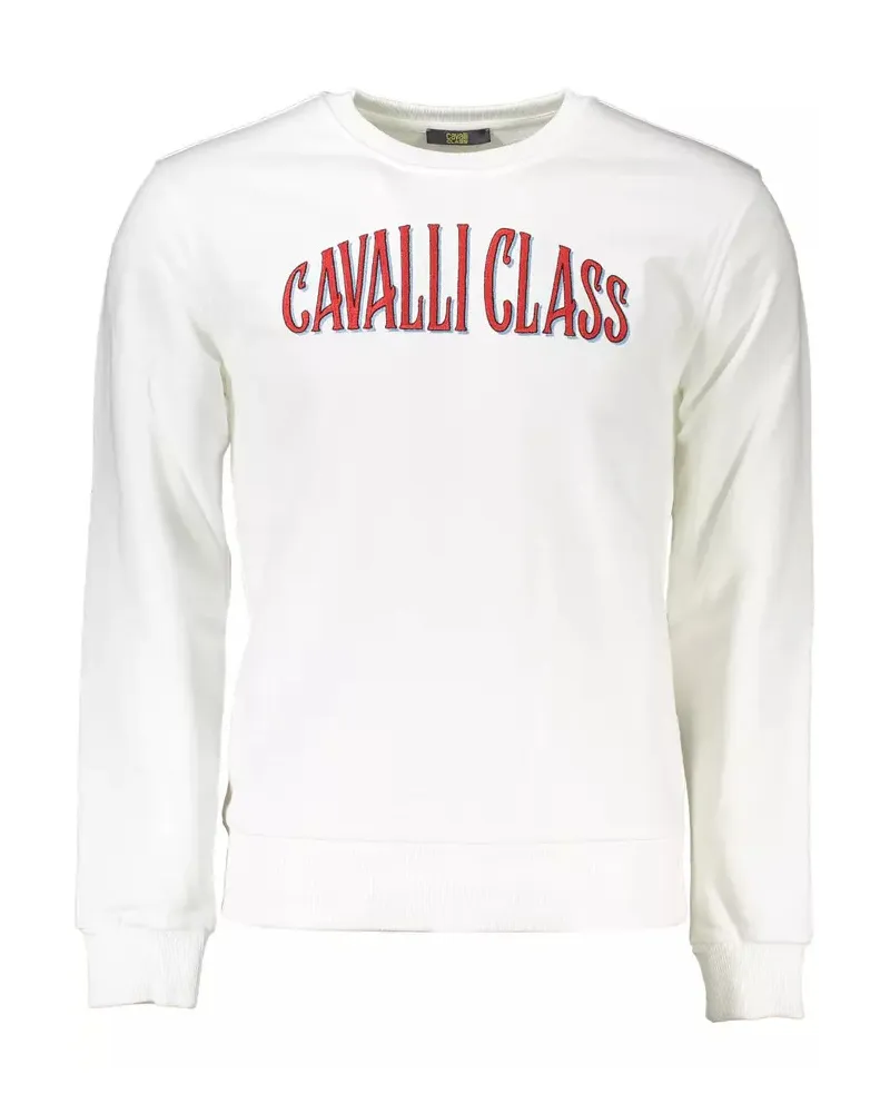 Roberto Cavalli Sweatshirt mit Rundhalsausschnitt und langen Ärmeln Weiß