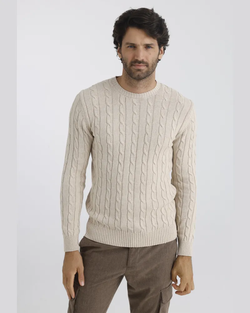 Felix Hardy Rundhalspullover für Herren - Beige Beige