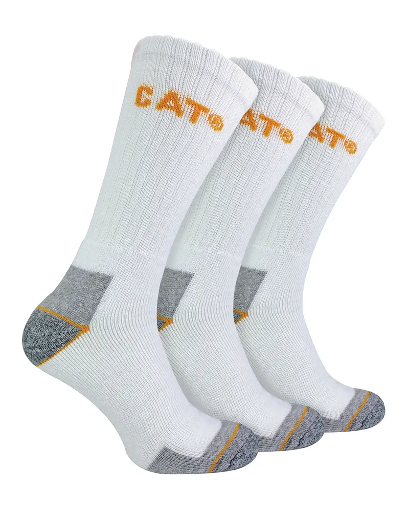 Caterpillar Footwear Herren 3er-Pack Echt-Arbeits-Baumwollsocken Weiß