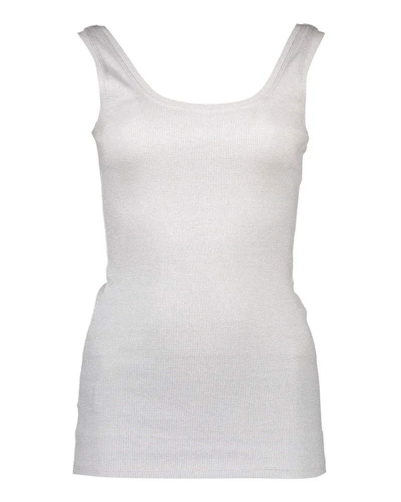 Silvian Heach Rippstrick ärmelloses Tanktop mit Rundhalsausschnitt Weiß