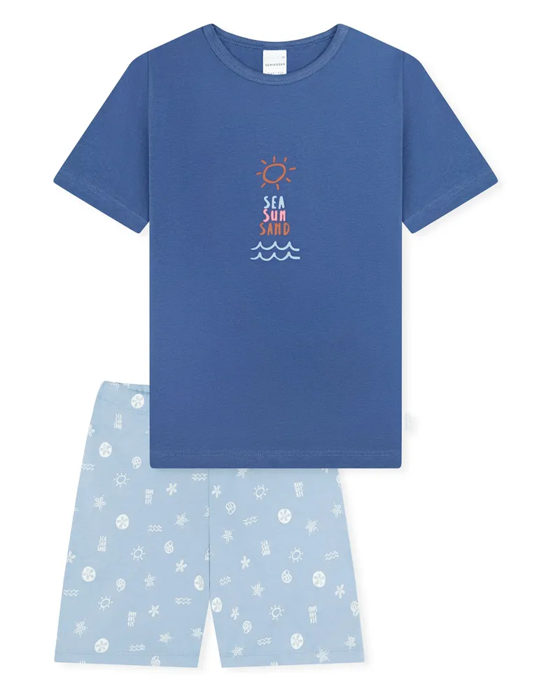 Schiesser Mädchen Pyjama NightwearSchlafanzug, Pyjama Set, Nachtwäsche Blau