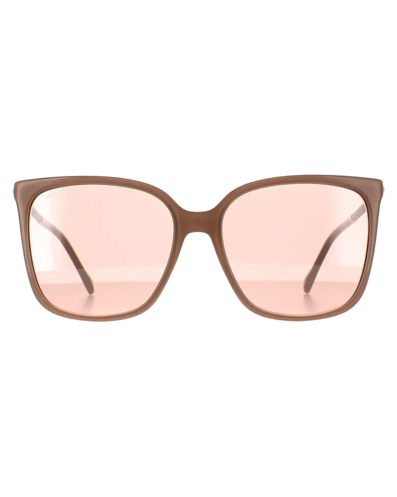 Jimmy Choo Square Damen Nude Rosa Flash Silber Spiegel SCILLA/S Beige