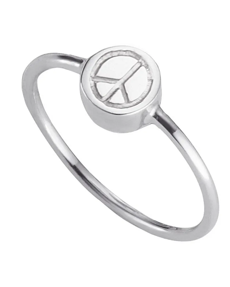 cai Ring 925/- Sterling Silber rhodiniert Peace Silber