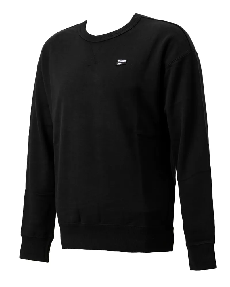 Puma Logo Streetstyle Herren Crew Sweatshirt Black 596011 01 Schwarz