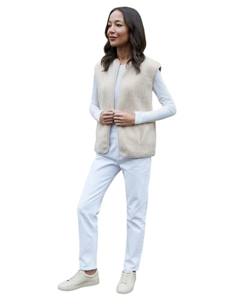 Threadbare Niya" Weste für Damen, Leicht, Teddyfleece (Ecru Ecru