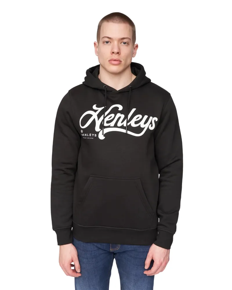 Henleys Scripthen" Kapuzenpullover für Herren (Schwarz Schwarz
