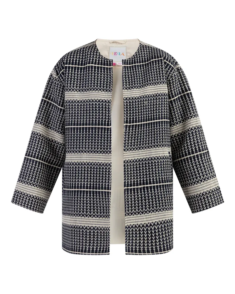 IZIA Gewebter Kurzmantel Damen Dunkelmarine Wollweiss Marineblau
