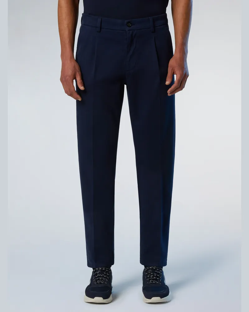 North Sails Chino im Defender-Stil aus Falten-Gabardine - Marineblau/Blau Marineblau