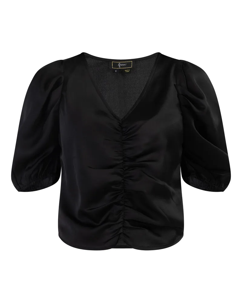 FAINA Drapiertes Top Damen schwarz Schwarz