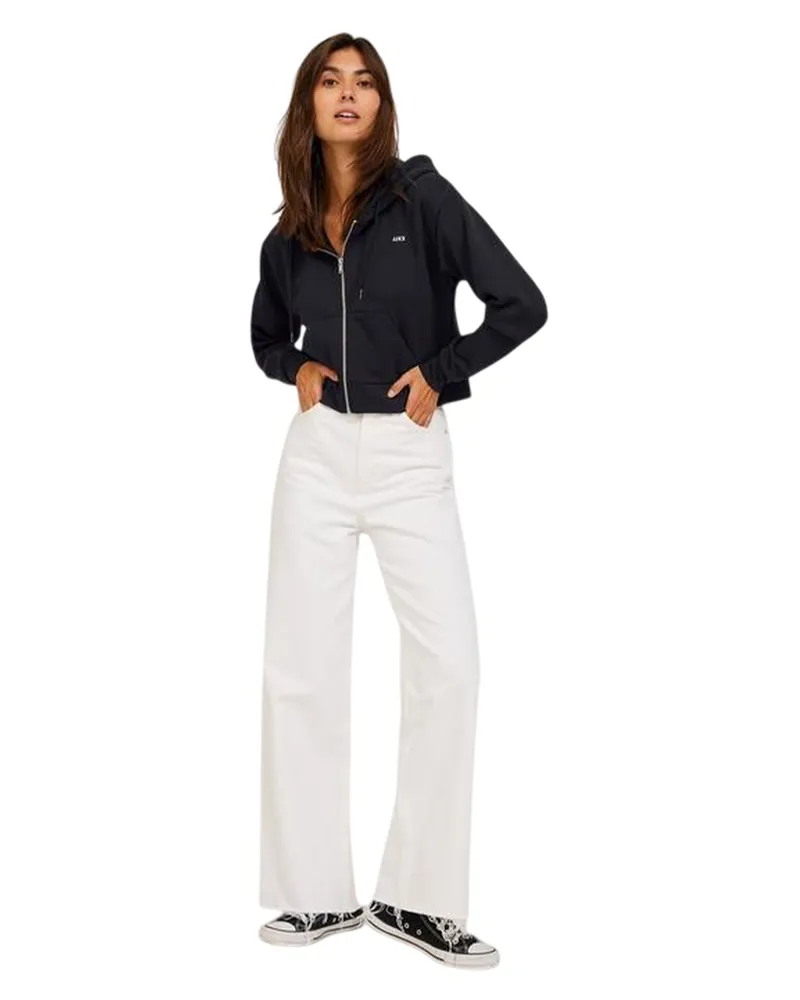 Jack & Jones Abbie" Hoodie mit durchgehendem Reißverschluss für Damen, mit Kapuze, Leger (Schwarz Schwarz