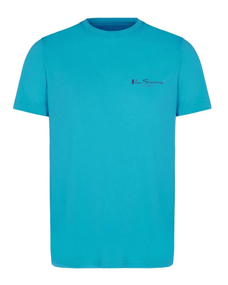 Ben Sherman Mens Aqua T-Shirt Blau