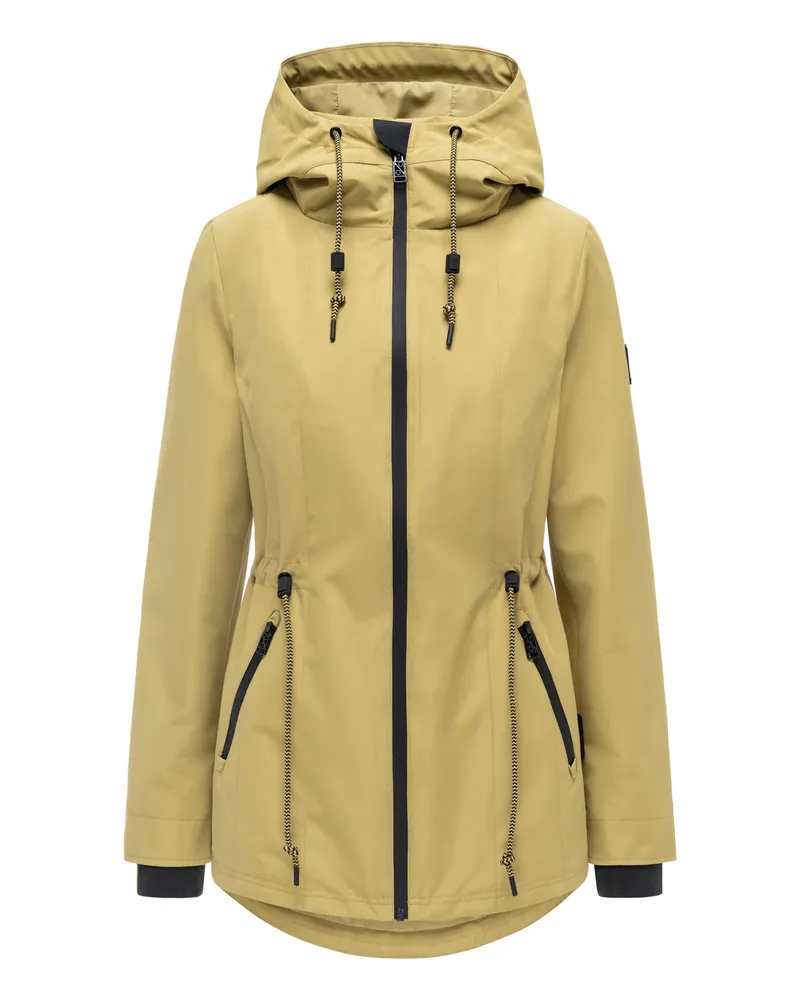 NAVAHOO Damen Übergangsjacke Blumentanz mit Kapuze Grün