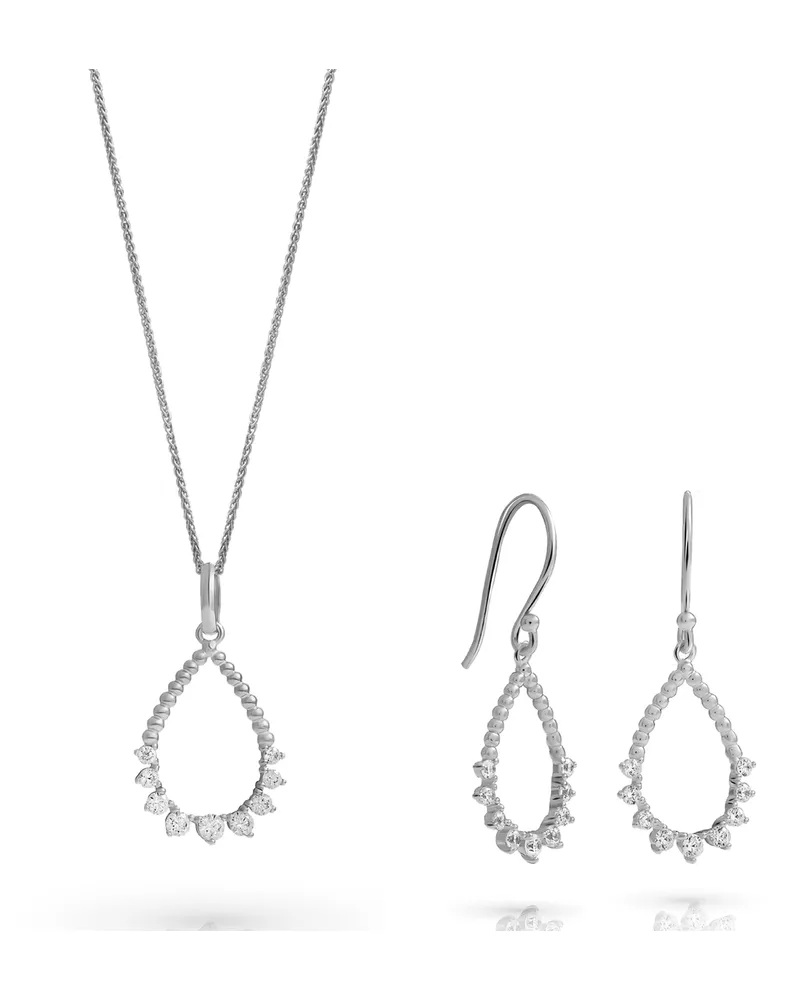 Orphelia Petal' Damen-Set aus 925er Sterlingsilber: Halskette + Ohrringe – Silber SET-7564 Silber