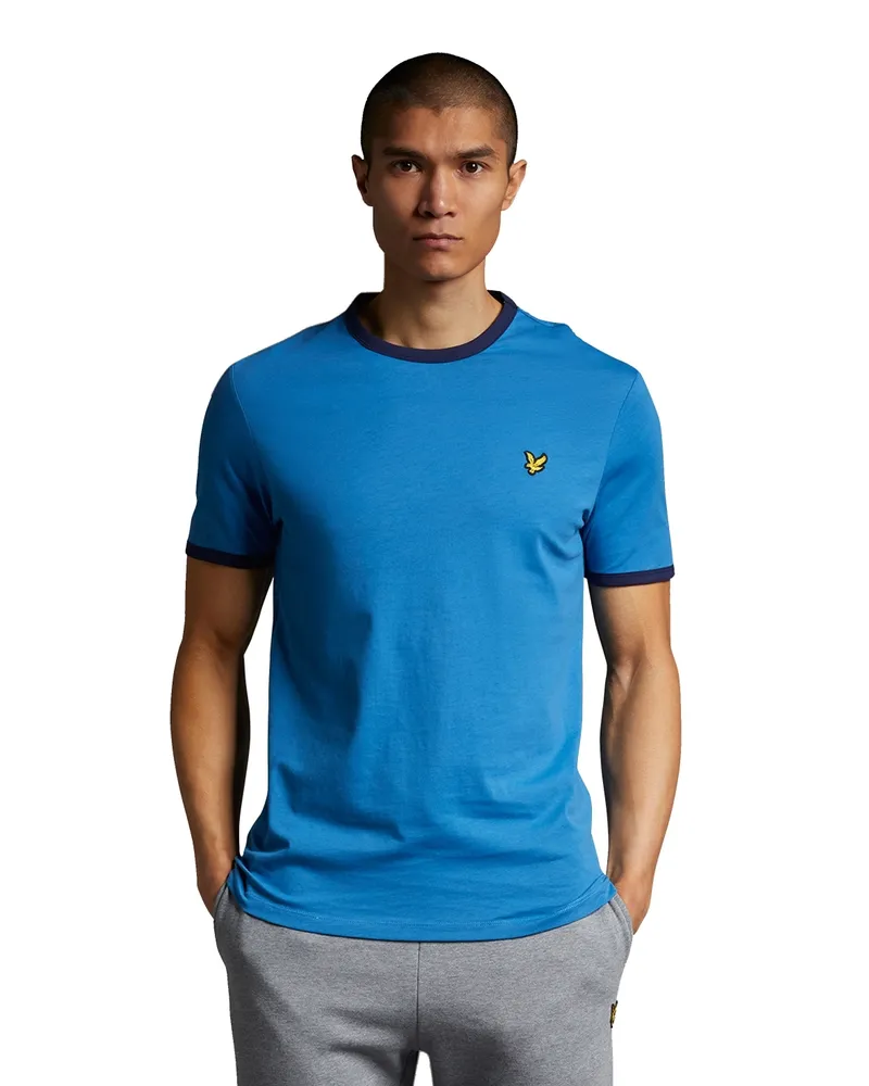 Lyle & Scott Ringer T-Shirt Yale Blau/Marineblau Blau