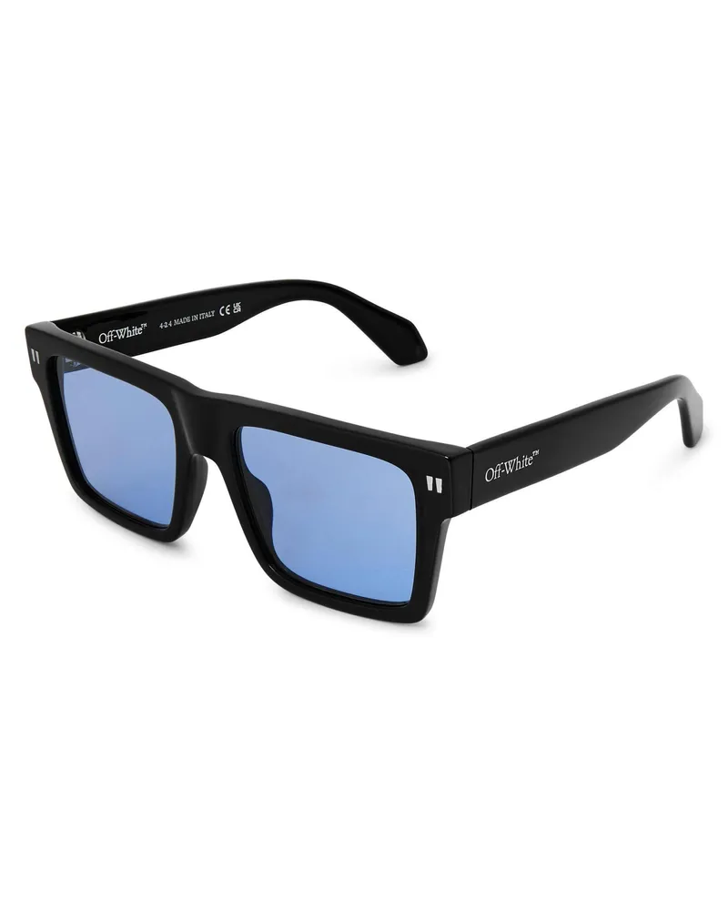 OFF-WHITE Off White - "Lawton" Quadratischer Rahmen-Sonnenbrille für Herren/Damen Unisex (Schwarz/Blau Schwarz