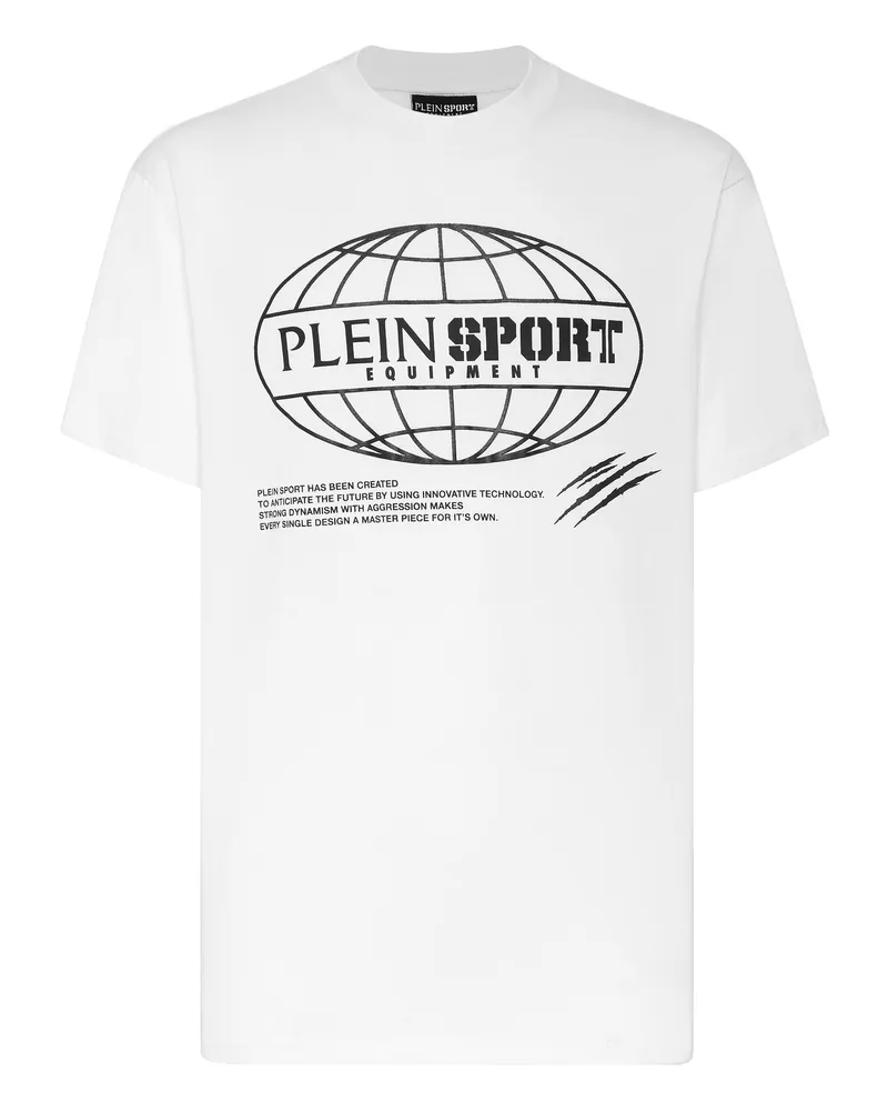 Philipp Plein T-Shirt Rundhalsausschnitt Ss Global Express Edition Weiß
