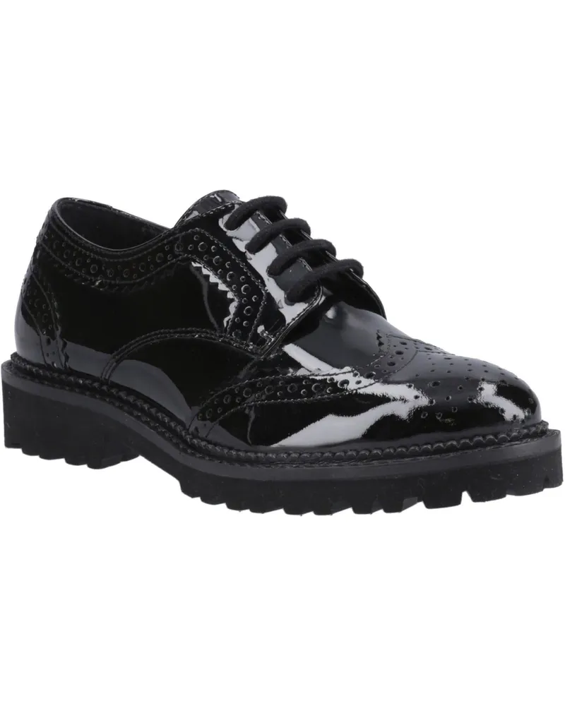 Hush Puppies Gabi Lace Up Mädchen Brogues Aus Schwarzem Leder Schwarz