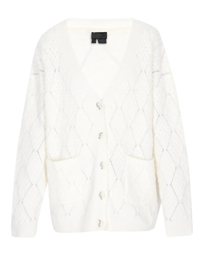 DreiMaster Cardigan Damen Wollweiss Wollweiß