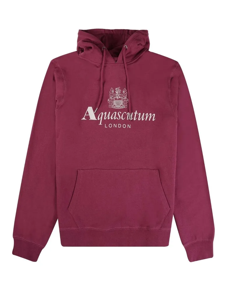 Aquascutum Herren Aktive Big Logo Kapuzenpullover (Bordeauxrot Bordeaux