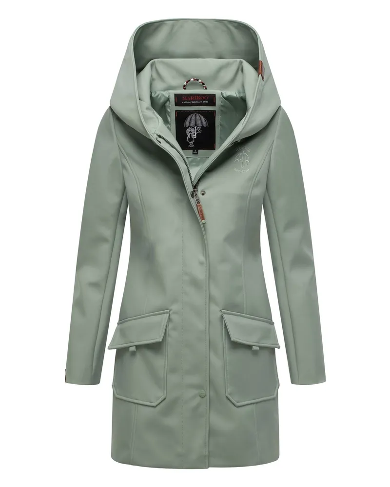 Marikoo Damen Softshelljacke – Mayleen, wasserabweisend mit Kapuze Blau