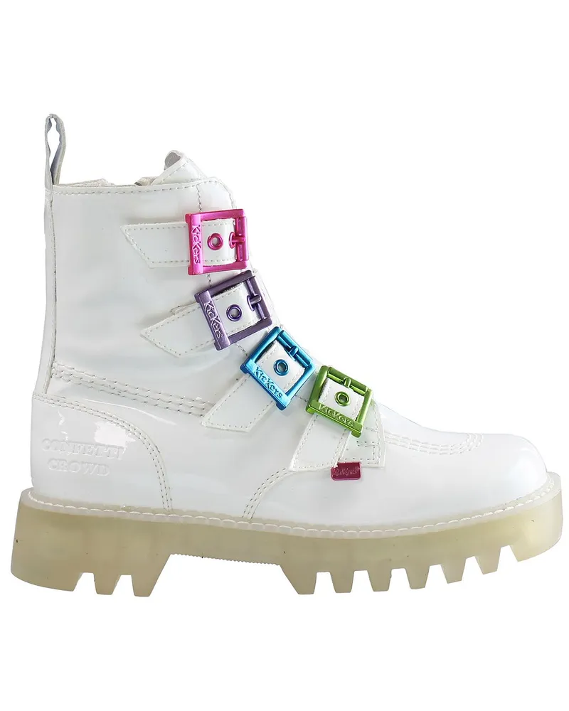 Kickers Kicker x Konfetti -Publikum Kizzie Höher Damen weiße Stiefel Weiß