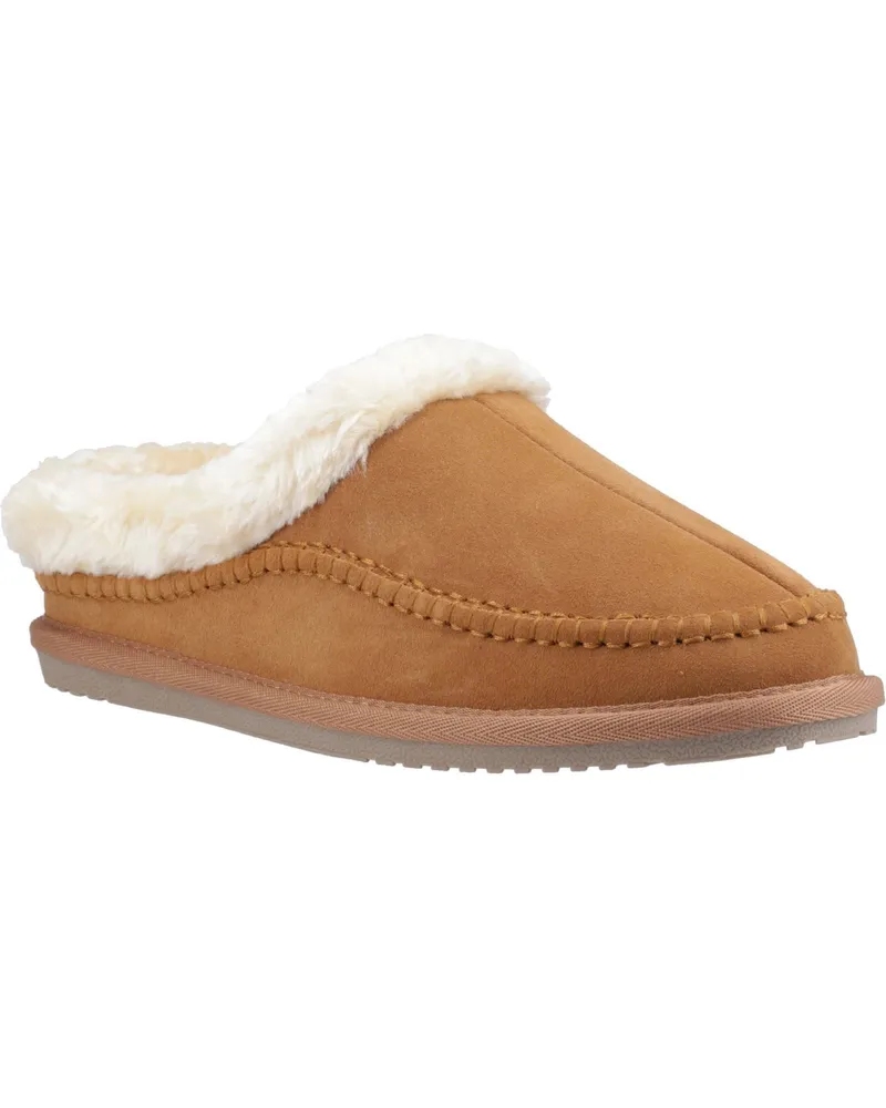 Hush Puppies Atticus Wildleder Herren Hausschuhe in Tan Cognac